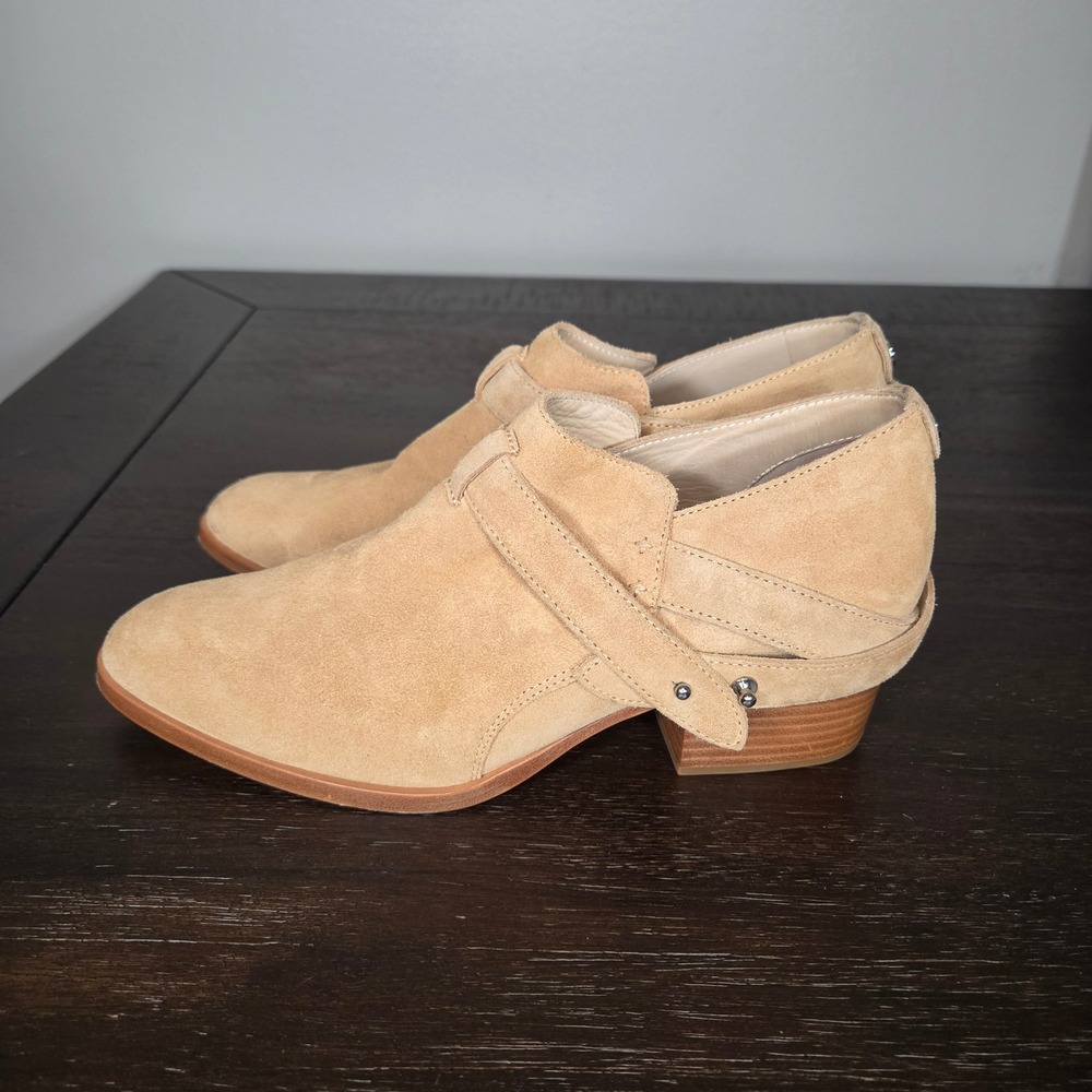 Rag & Bone Harley Suede Ankle Boots Womens 10 EU 40 Dune Beige Designer Booties